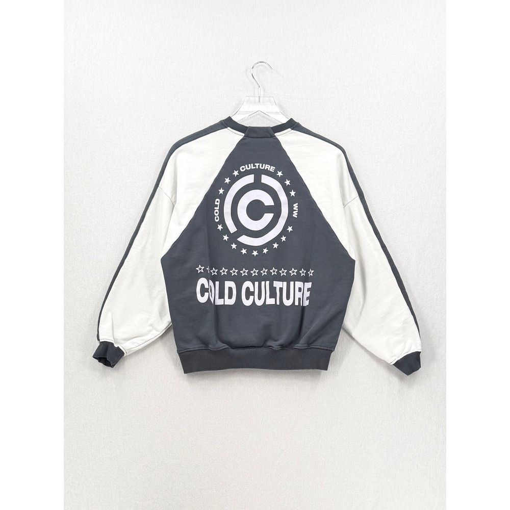 Cold Culture Sweatshirt Mens Small Gray Streetwear Graphic Pullover Cotton